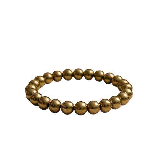 Polished Pyrite Bracelet – Natural Pyrite Crystal Bracelet for Wealth, Protection & Confidence