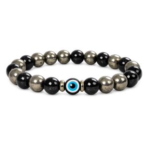 Black Tourmaline Evil Eye Bracelet
