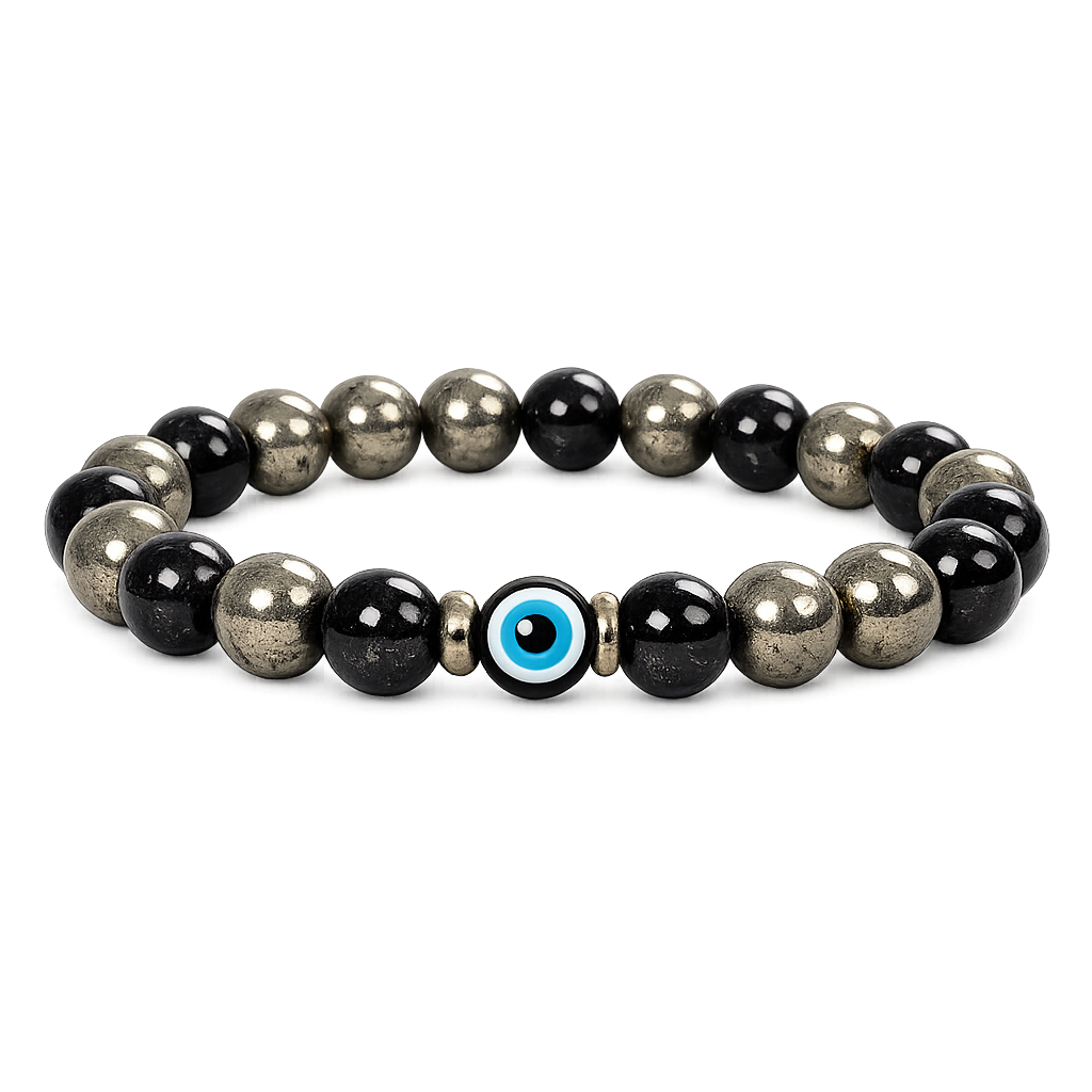 Black Tourmaline Evil Eye Bracelet