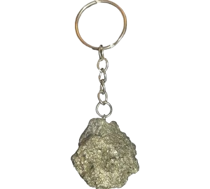 Pyrite Crystal Keychain for Wealth, Protection & Positive Energy