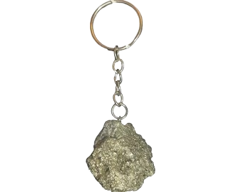 Pyrite Crystal Keychain for Wealth, Protection & Positive Energy
