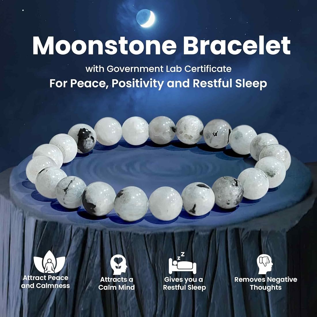 Natural Moonstone Bracelet for Emotional Balance, Intuition & Inner Peace - Image 3