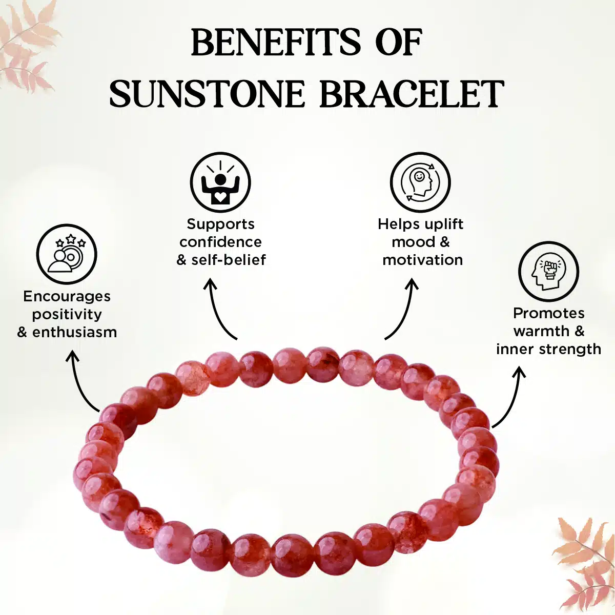 Natural Sunstone Bracelet for Positivity, Confidence & Success - Image 3